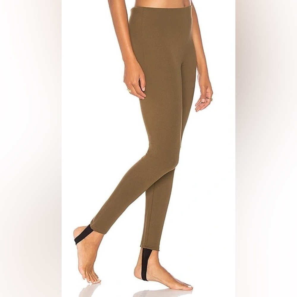 Free People Women's Ponte Stirrup Leggings High Rise Olive Green Pull-On XS